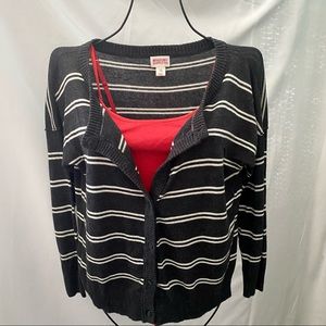 Mossimo Striped Short Cardigan Size L Juniors